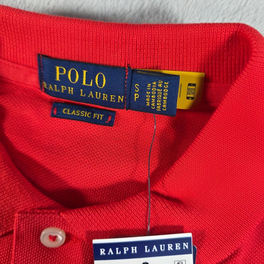 Polo Ralph Lauren Womens Classic Fit Cotton Mesh Polo Shirt Red S - Picture 5 of 7